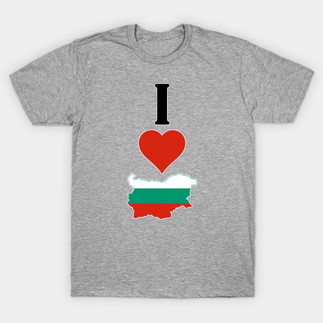 I Love Bulgaria Vertical I Heart Country Flag Map T-Shirt by Sports Stars ⭐⭐⭐⭐⭐